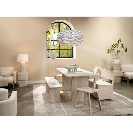 Clamshell Chandelier by Jamie Young. Made from mango wood, metal: iron in a coastal style.