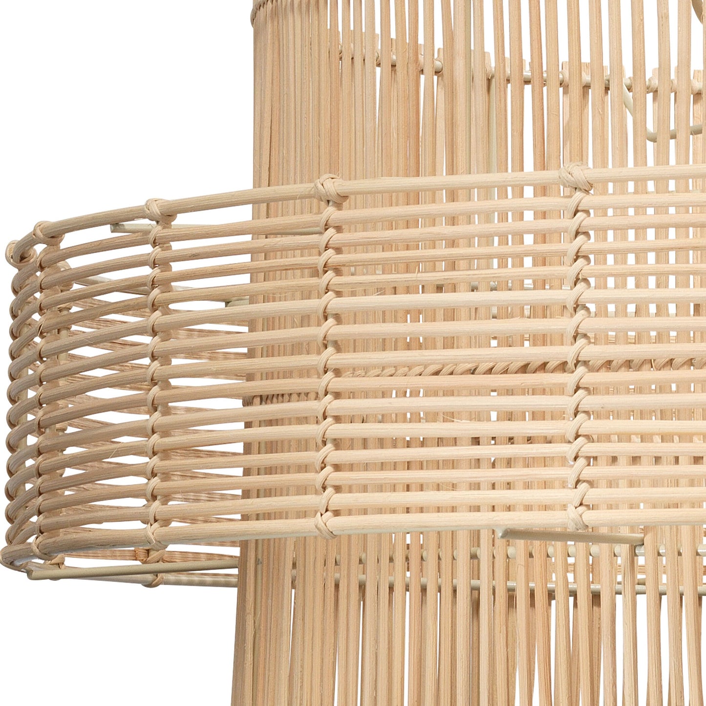 003 SI-1782479 | Additional Silo | Concentric Pendant by Jamie Young in natural. Made from rattan in a cottage & farmhouse style.