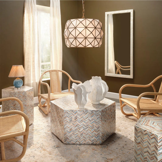 Hollywood Pendant by Jamie Young in white and white glass, antique brass metal. Made from glass, metal: brass, iron in a modern style.