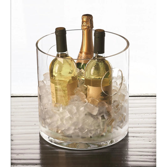 Round Round Ice Bucket/Cooler by Global Views in natural. Made from glass in a transitional style.