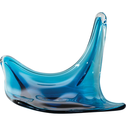 Stingray Bowl by Global Views in aqua. Made from art glass in a coastal style.