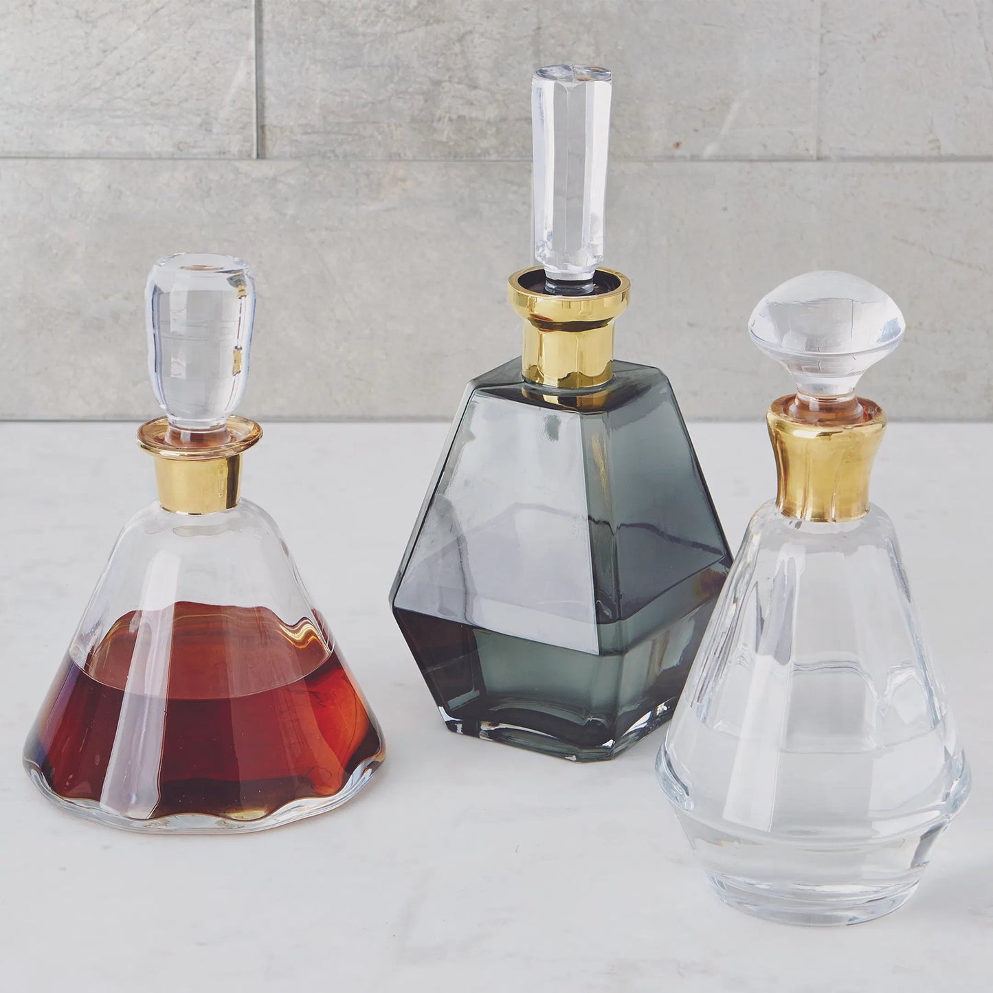 002 SR-701905 | Lifestyle | Pri Decanter by Global Views. Made from glass in a transitional style.