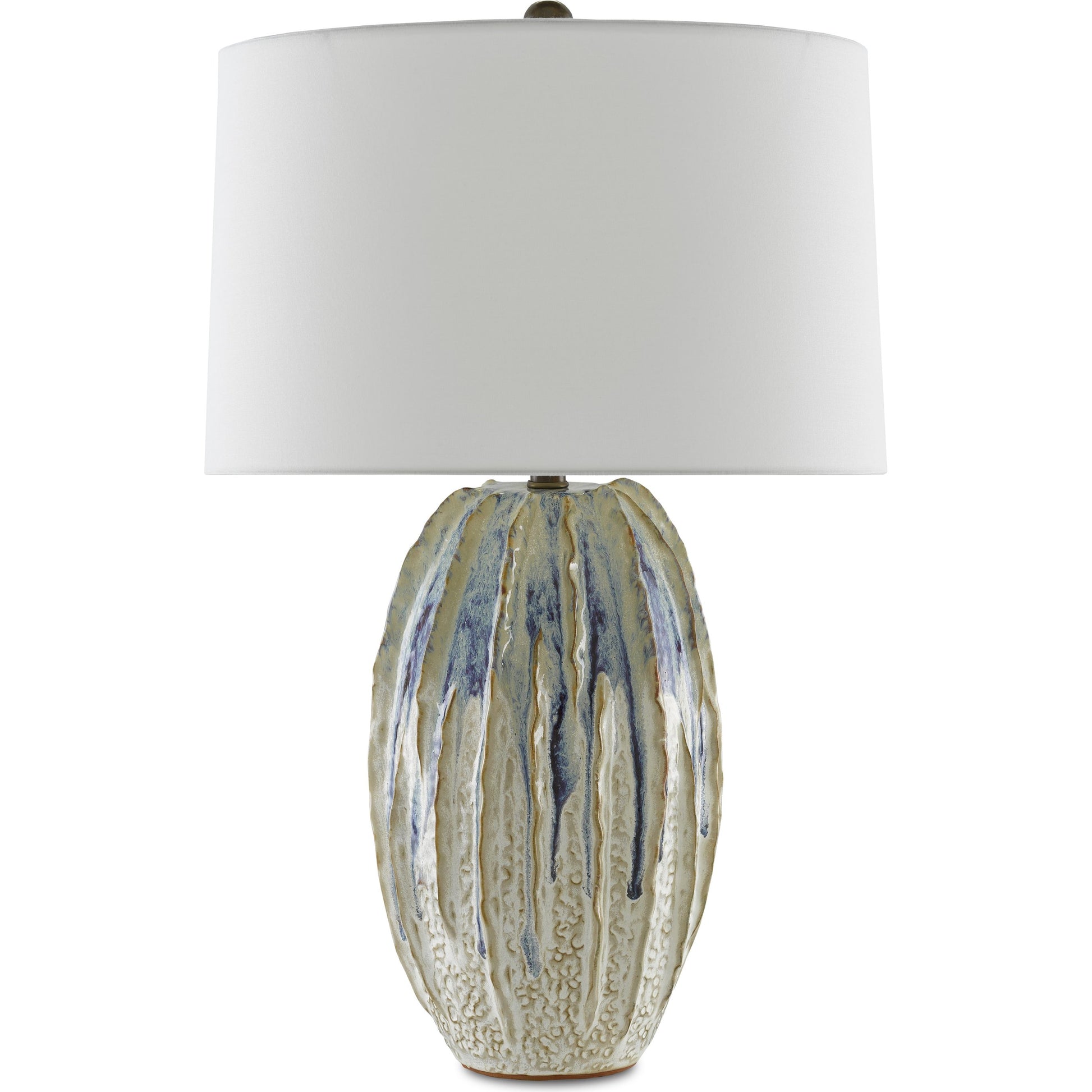 Montmartre Table Lamp by Currey and Company in milk, purple. Made from ceramic in a modern style.