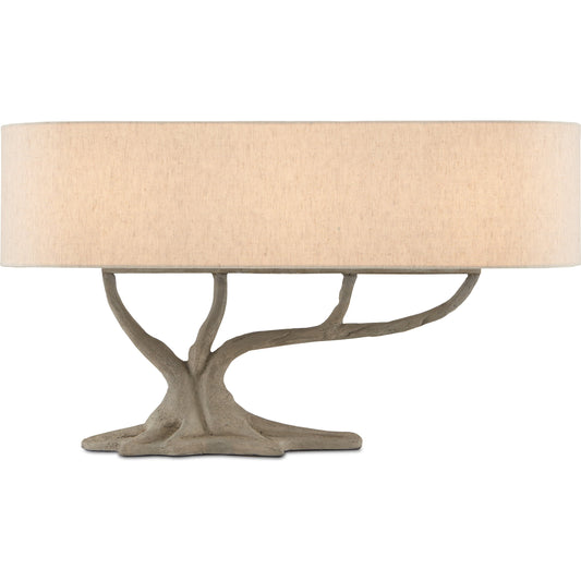 Cotswold Table Lamp by Currey and Company in gray. Made from concrete, wrought iron in a eclectic & global style.