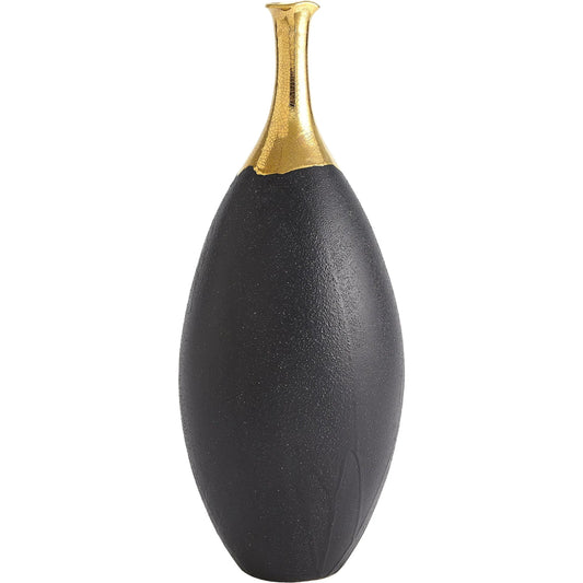 001 SI-2323449 | Primary Silo | Dipped Golden Crackle/Black Slender Vase by Global Views in black and gold. Made from unique in a modern style.