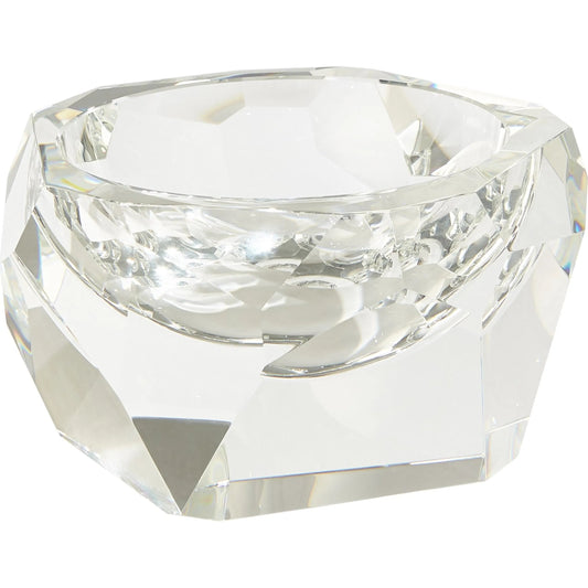 Multi Facet Crystal Bowl by Global Views in clear. Made from crystal in a transitional style.