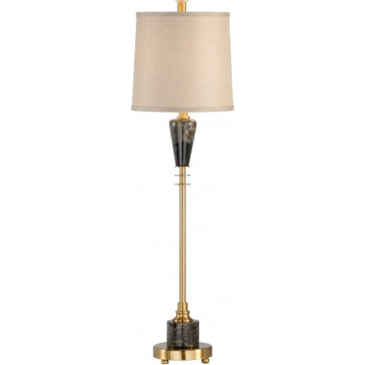 Cosmic Lamp by Wildwood in antique, natural brown. Made from stone in a transitional style.