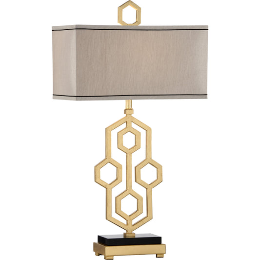 001 SR-385259 | Primary Silo | Easton Lamp by Wildwood in gold leaf, black. Made from other: metal in a transitional style.