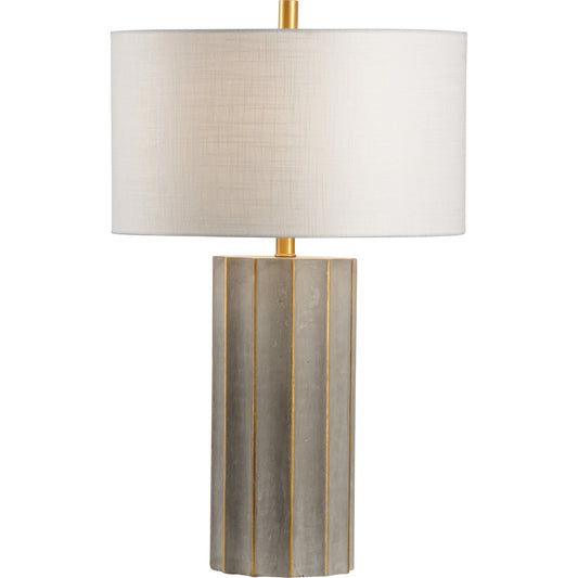 001 SR-385236 | Primary Silo | Doric Lamp by Wildwood in natural concrete, gold leaf. Made from unique in a modern style.