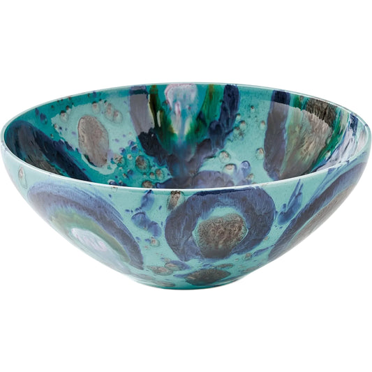 Blue Spots Bowl by Global Views in blue. Made from ceramic in a coastal style.