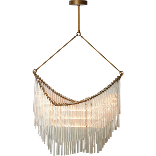 Draped Glass Chandelier by Global Views. Made from steel, glass in a modern style.