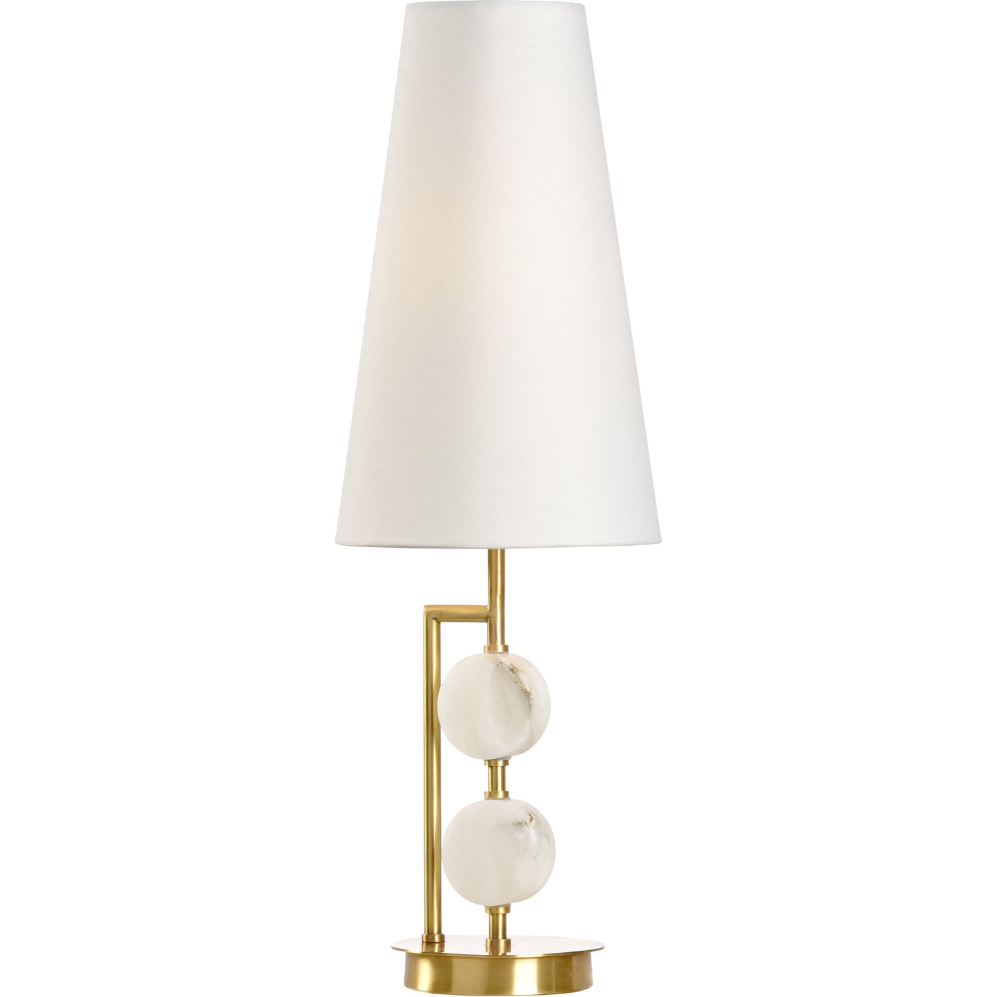 001 SR-385083 | Additional Silo | Compton Lamp by Wildwood in natural white, antique brass. Made from alabaster, iron in a transitional style.