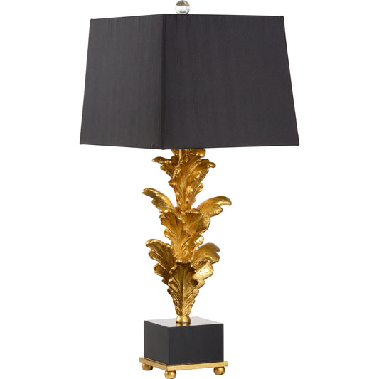 Mar-A-Lago Lamp by Wildwood in antique gold leaf, black, antique gold leaf. Made from composite in a transitional style.