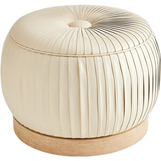 001 SR-891612 | Primary Silo | Colette Pouf by Global Views. Made from brass, leather in a modern style.