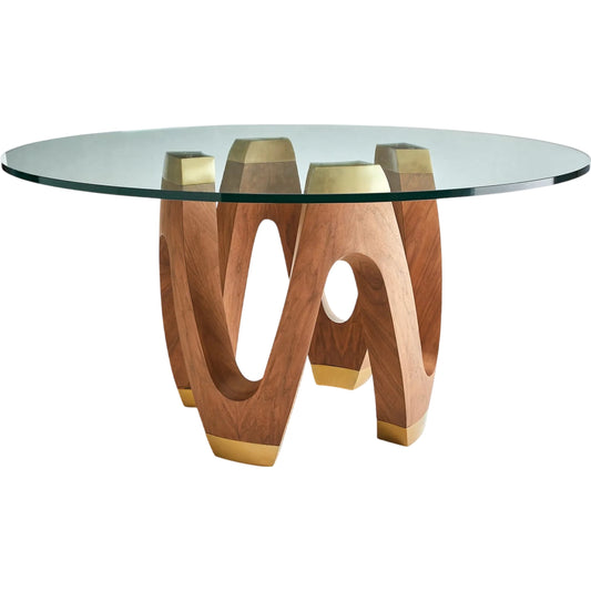 001 SI-2324678 | Primary Silo | Wave Dining Table by Global Views in natural, red and walnut. Made from unique in a modern style.