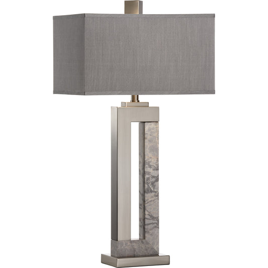 Jaxon Lamp by Wildwood in brushed nickel, natural gray. Made from unique in a modern style.