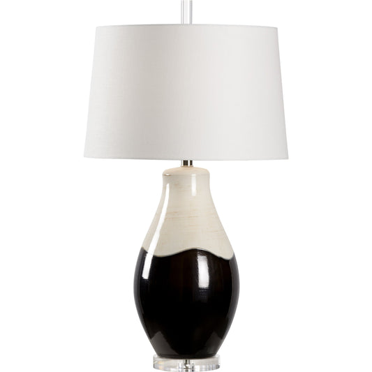 Palazzo Lamp by Wildwood in cream, metallic glaze, clear. Made from ceramic in a modern style.