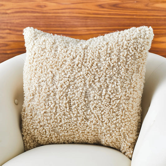 Textured Boucle Pillow by Global Views. Made from surface: 100% polyester in a rustic style.