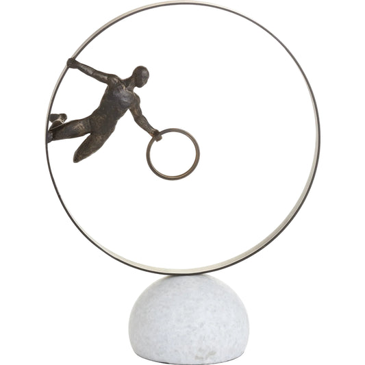 001 SR-700970 | Primary Silo | Circle in Circle Man by Global Views. Made from iron, white marble in a eclectic & global style.
