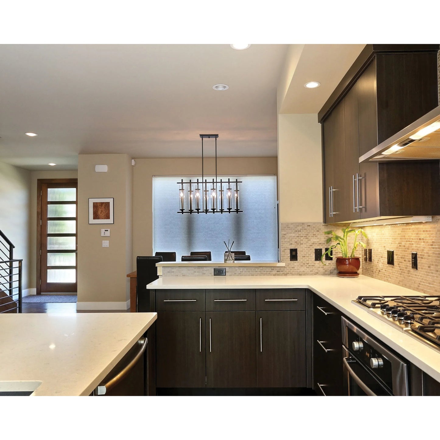 006 S-284524 | Lifestyle | Ethan Island Chandelier by Generation Lighting in antique forged iron, brushed steel. Made from steel in a modern style.