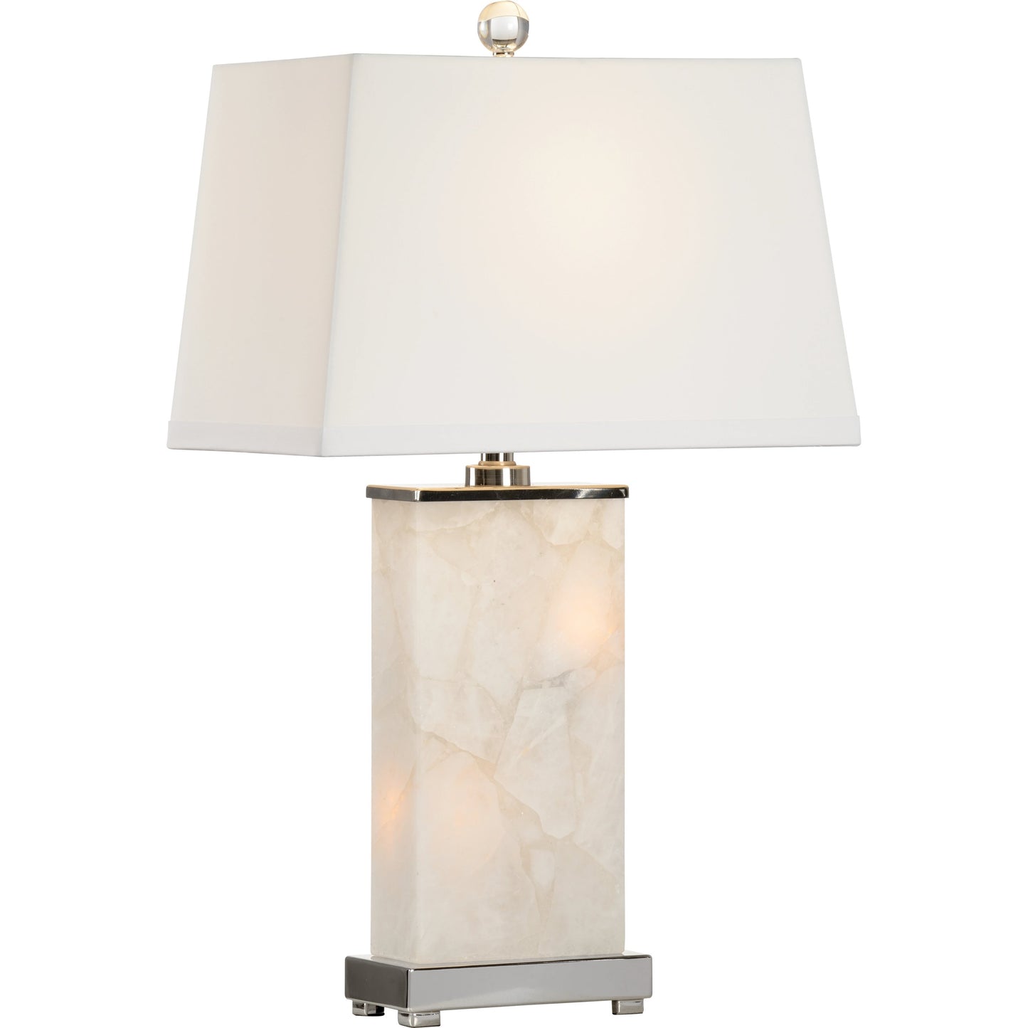 001 SI-2104338 | Primary Silo | Allen Alabaster Table Lamp by Wildwood in natural white, polished nickel. Made from unique in a modern style.
