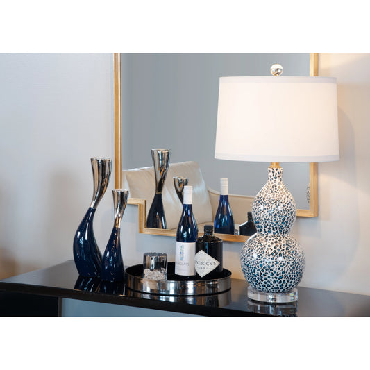 Snow Leopard Lamp by Wildwood in black, teal, white decal, clear. Made from unique in a modern style.