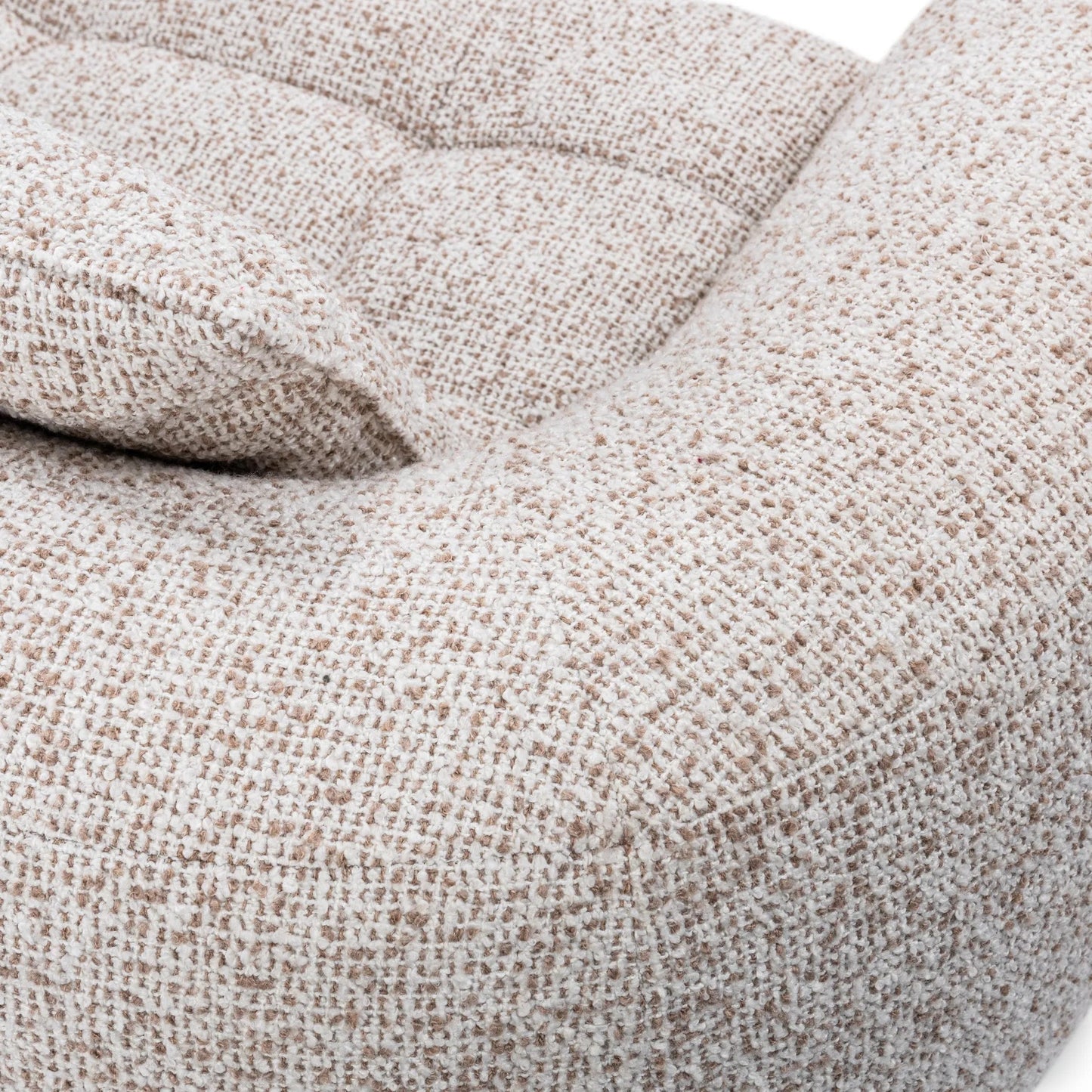 011 SI-2256341 | Closeup | Ember Upholstered Fabric Sofa by Classic Home in cream white. Made from 77% polyester, 23% acrylic, rubberwood in a transitional style.