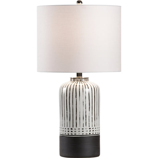 San Antonio Lamp by Wildwood in black, white glaze. Made from unique in a modern style.
