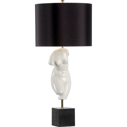 001 SI-2104368 | Primary Silo | Peitho Lamp by Wildwood in white glaze, black. Made from unique in a modern style.