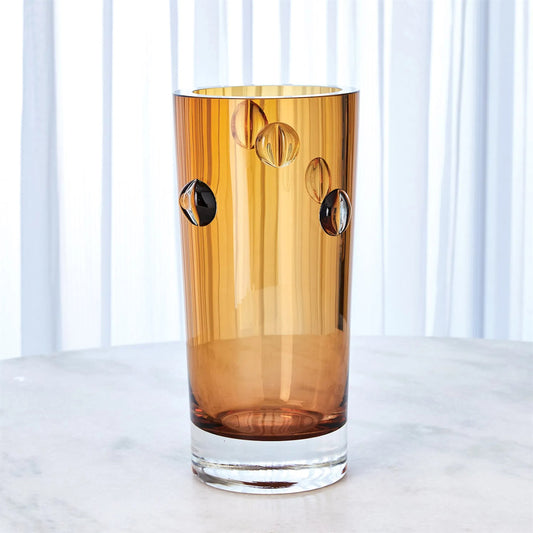 Glass Collection Vase by Global Views in amber. Made from unique in a eclectic & global style.