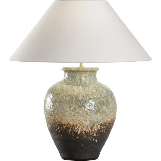 Daichi Table Lamp with Tapered Shade by Wildwood in brown, green and shiga, brown, green. Made from unique in a eclectic & global style.