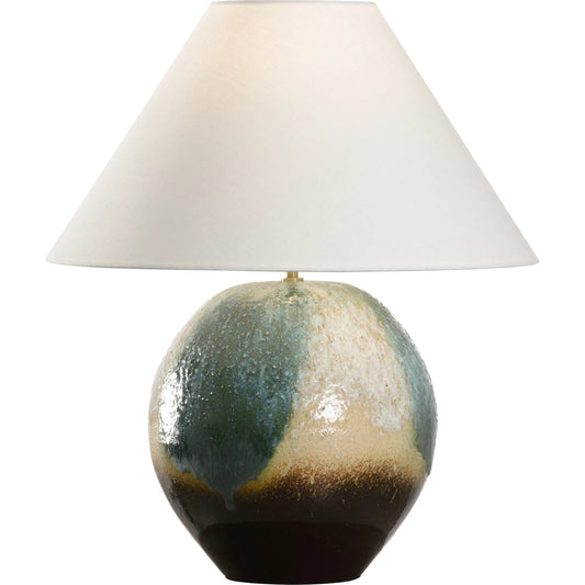 Aoi Table Lamp with Tapered Shade by Wildwood in brown, green and shiga, brown, green, cream. Made from unique in a modern style.