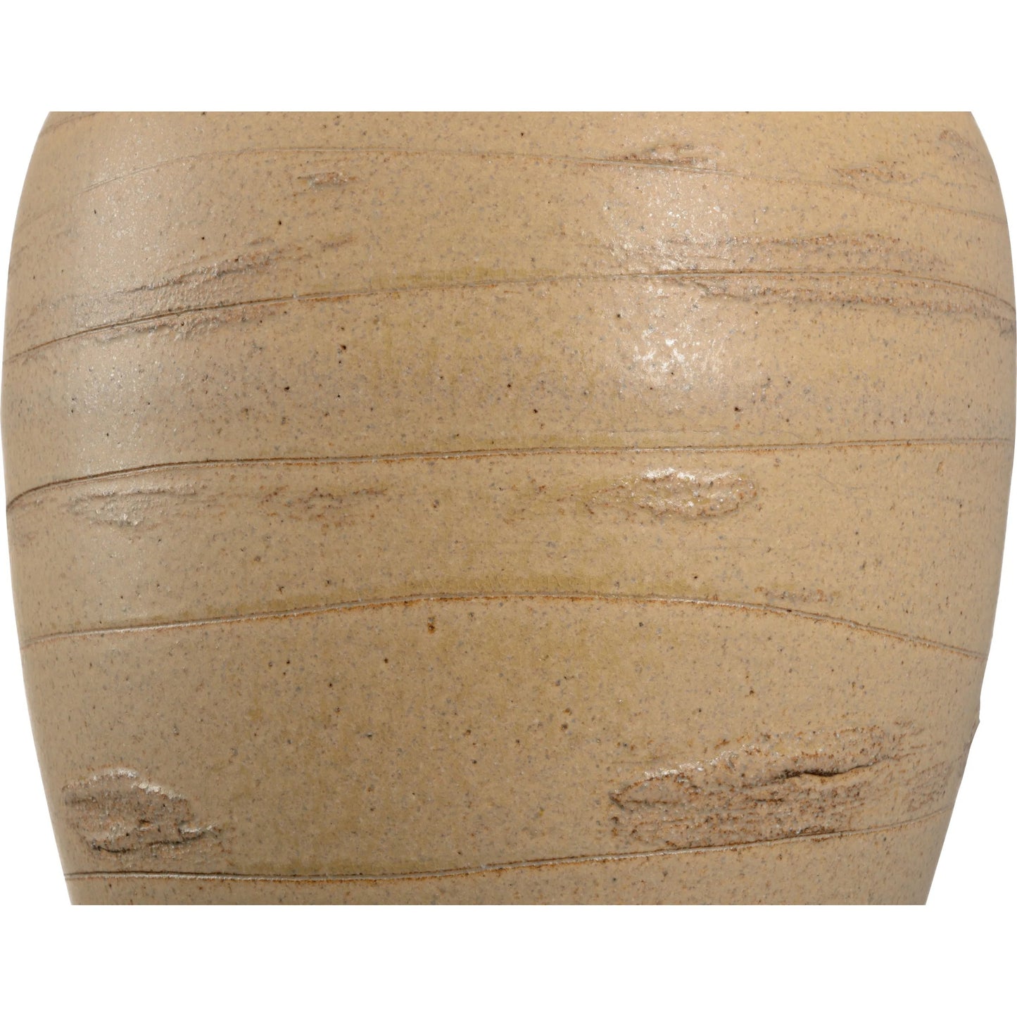 008 SI-2335203 | Closeup | Kento Lamp with Drum Shade by Wildwood in brown and shiga, brown ombre glaze. Made from unique in a transitional style.