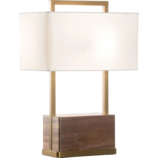 Hayes Table Lamp by Wildwood in brown, gold and walnut, antique brass. Made from unique in a modern style.