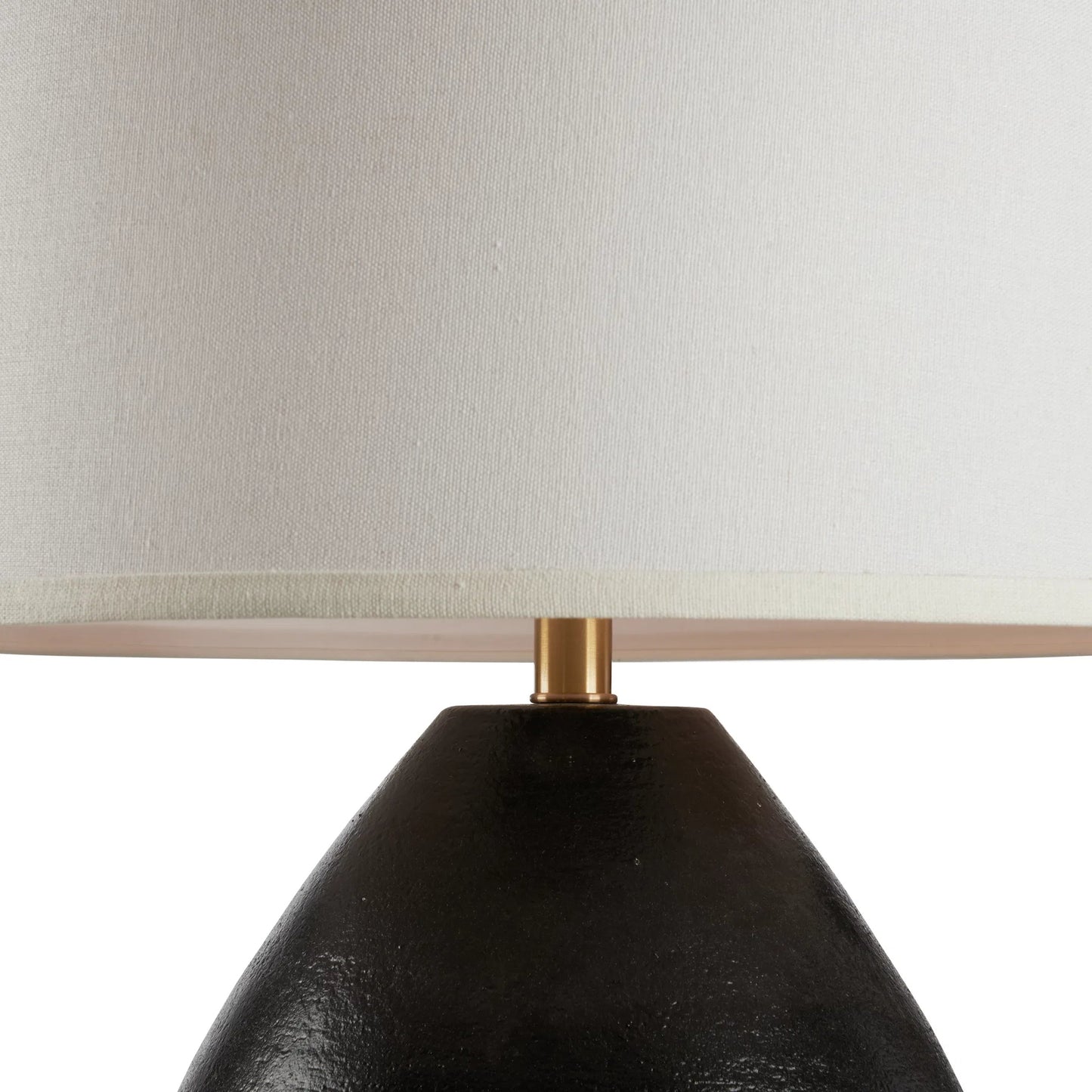 004 SI-2387968 | Closeup | Enzo Lamp by Wildwood in black, white drip, reactive glaze. Made from unique in a modern style.