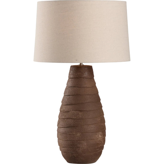 Vespucci Lamp by Wildwood in brown sand glaze. Made from unique in a transitional style.