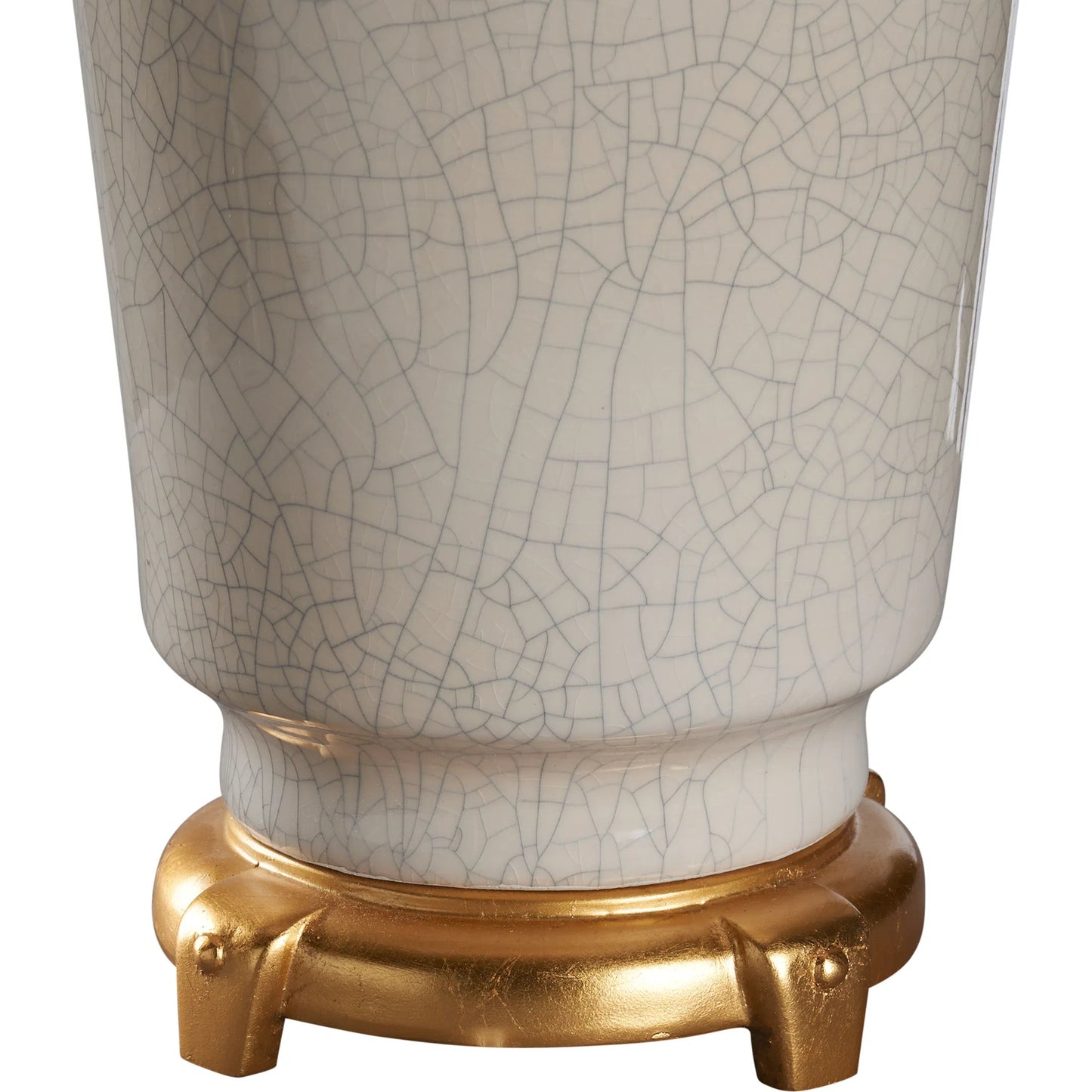 002 SI-2387967 | Additional Silo | Emma Lamp by Wildwood in crackled snow glaze, antique gold leaf. Made from unique in a unique style.