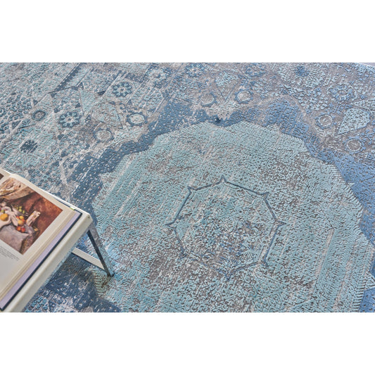 Palace Rug by Exquisite Rugs in ivory, blue. Made from acrylic, viscose in a unique style.