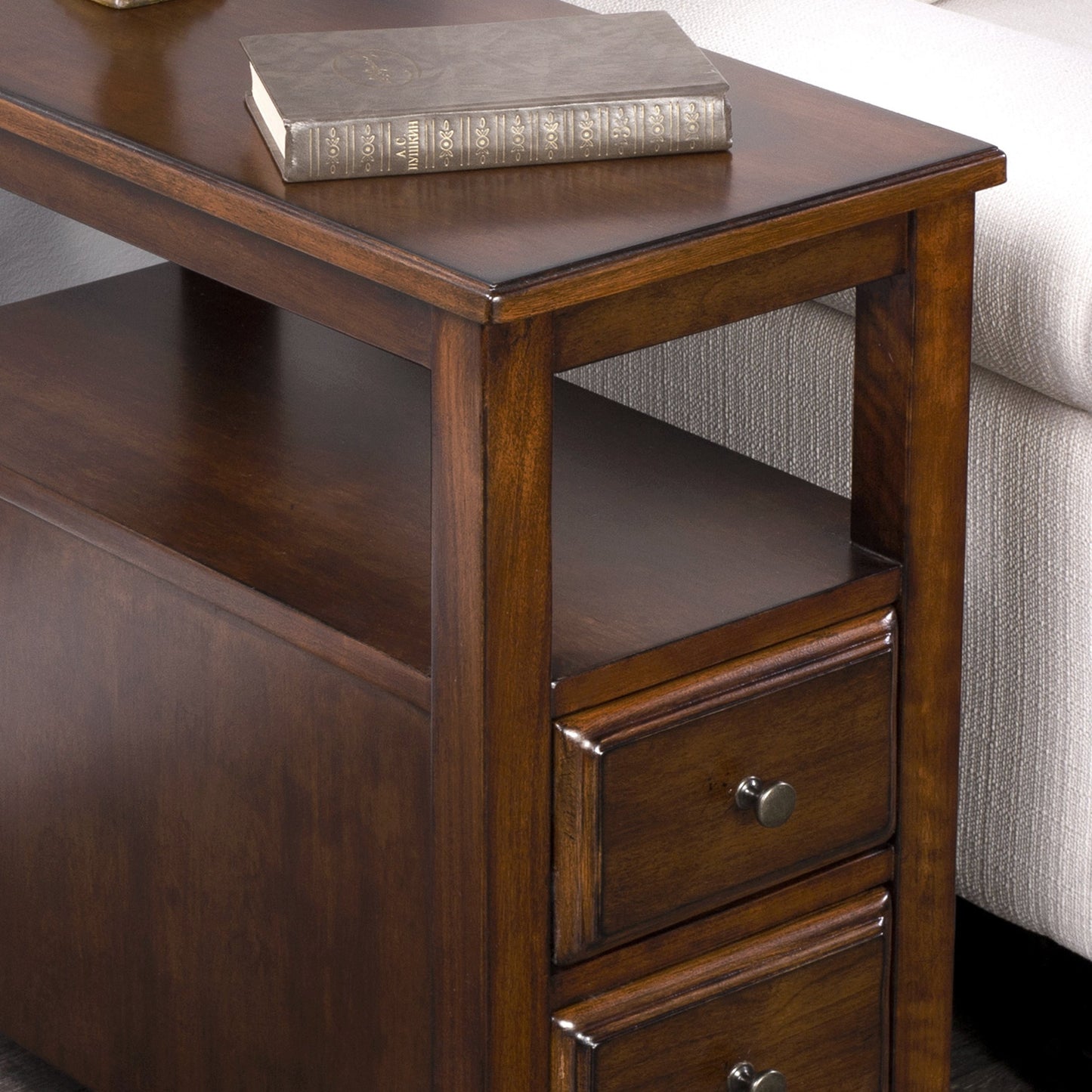 010 S-346307 | Additional Silo | Marcus Antique Cherry Chairside Table by Butler Specialty Company in dark brown and antique cherry. Made from poplar hardwood solids, mdf, cherry veneer in a traditional style.