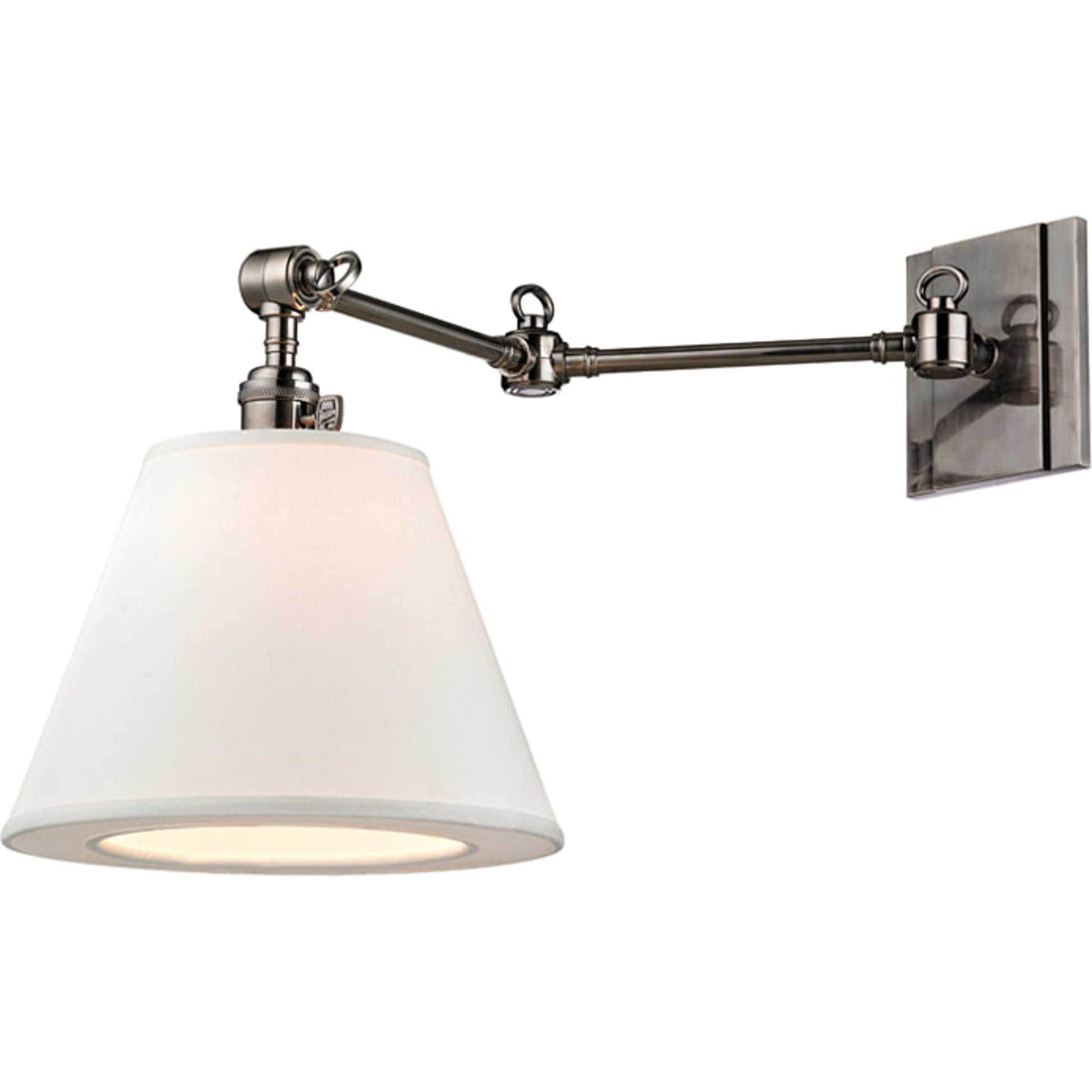 Hillsdale Swing Arm Wall Sconce by Hudson Valley. Made from brass in a transitional style.