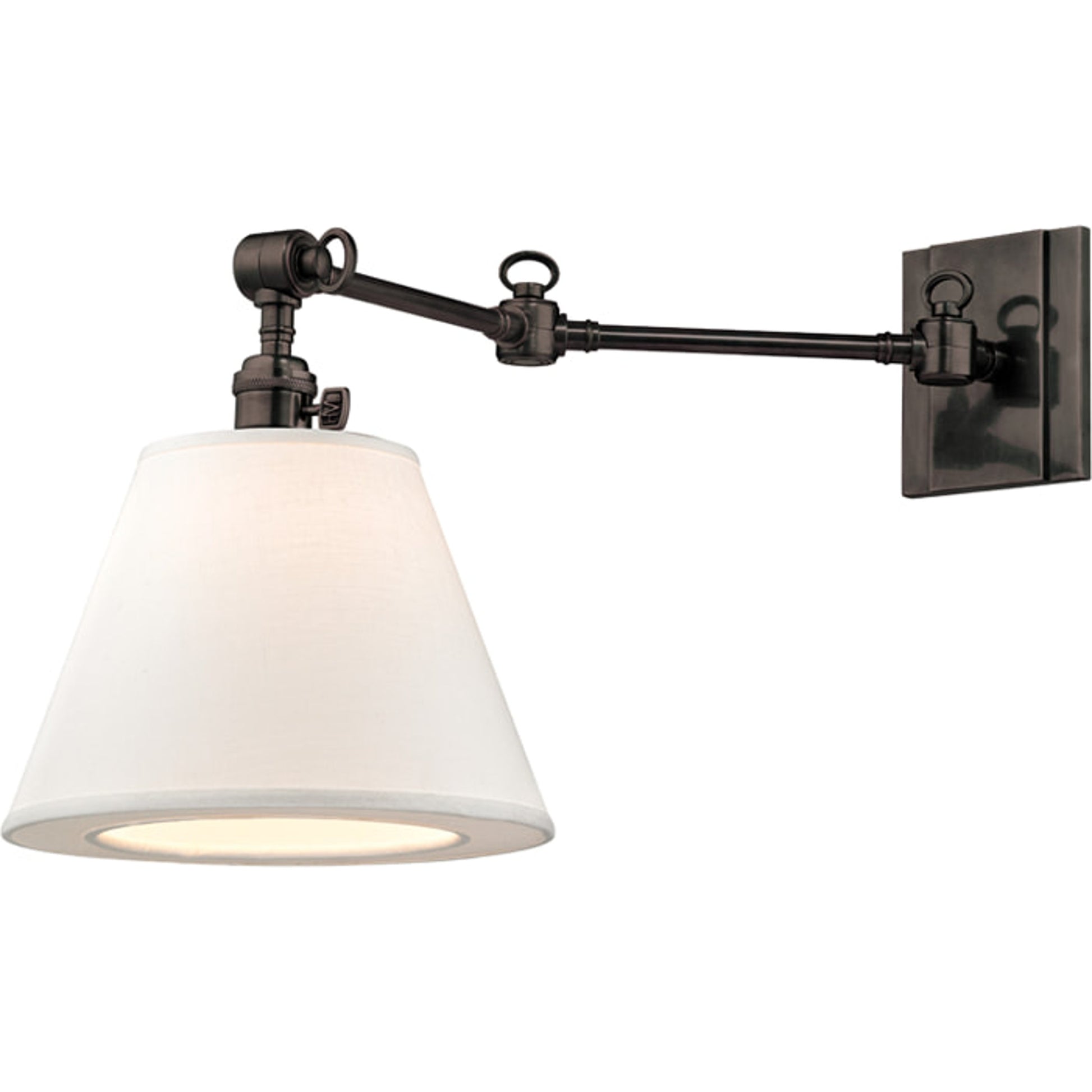 Hillsdale Swing Arm Wall Sconce by Hudson Valley. Made from brass in a transitional style.
