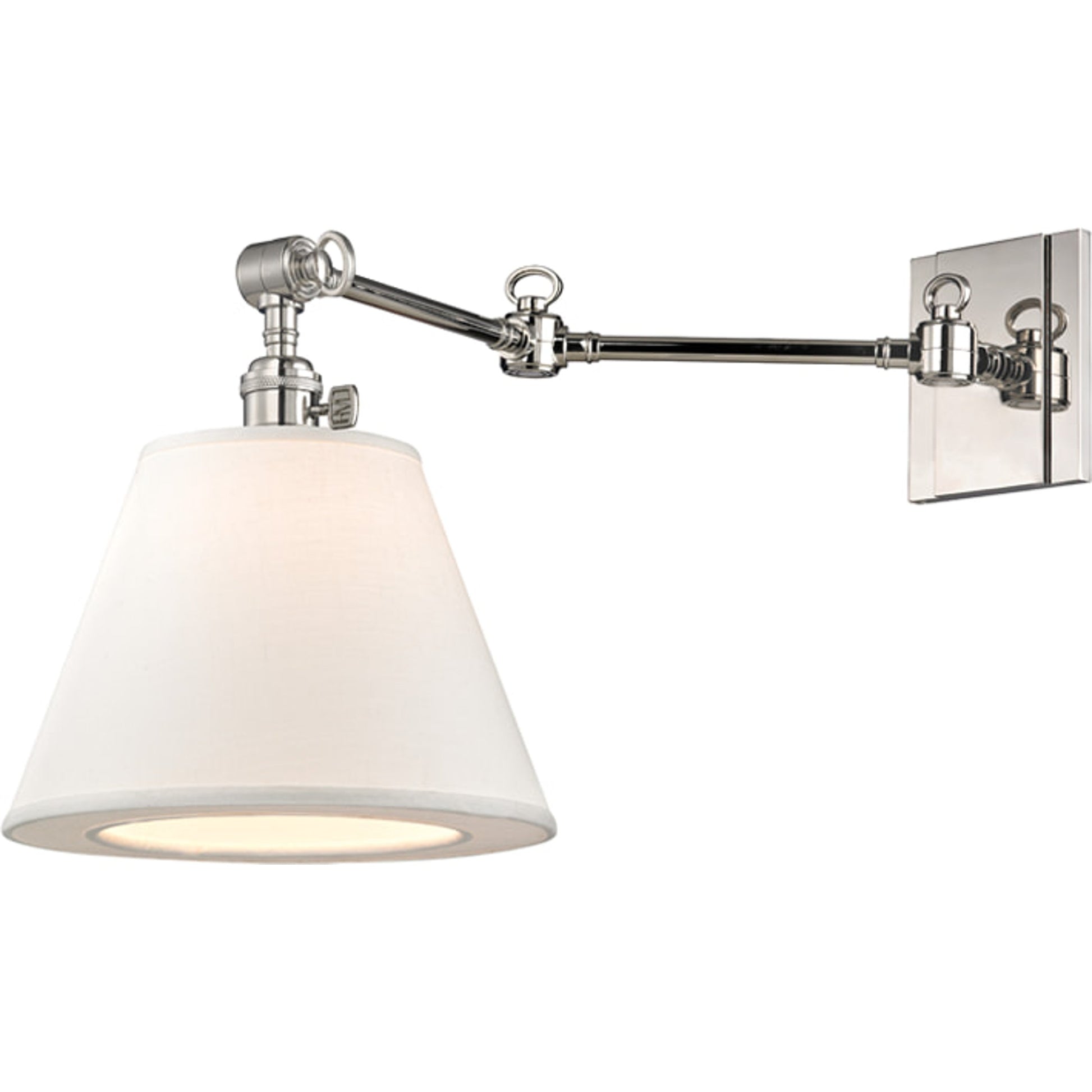 Hillsdale Swing Arm Wall Sconce by Hudson Valley. Made from brass in a transitional style.