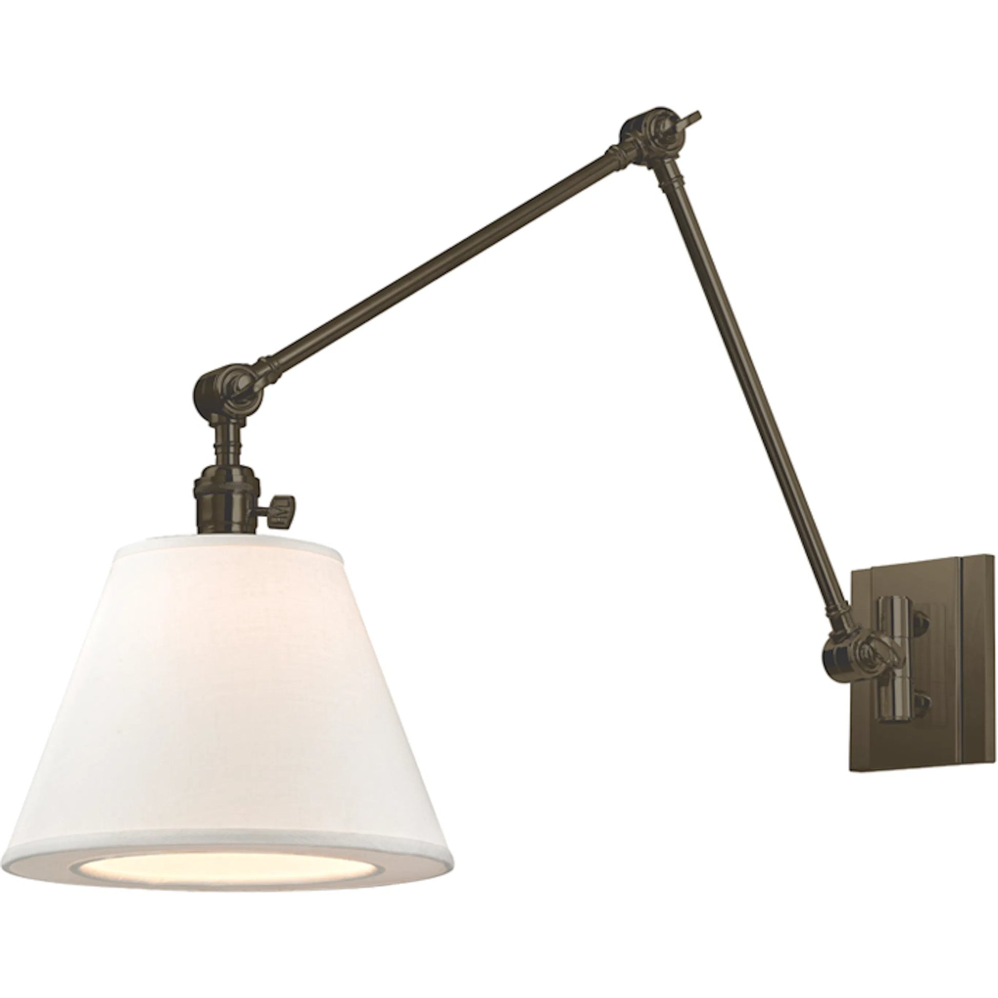 Hillsdale Swing Arm Wall Sconce by Hudson Valley. Made from brass in a transitional style.