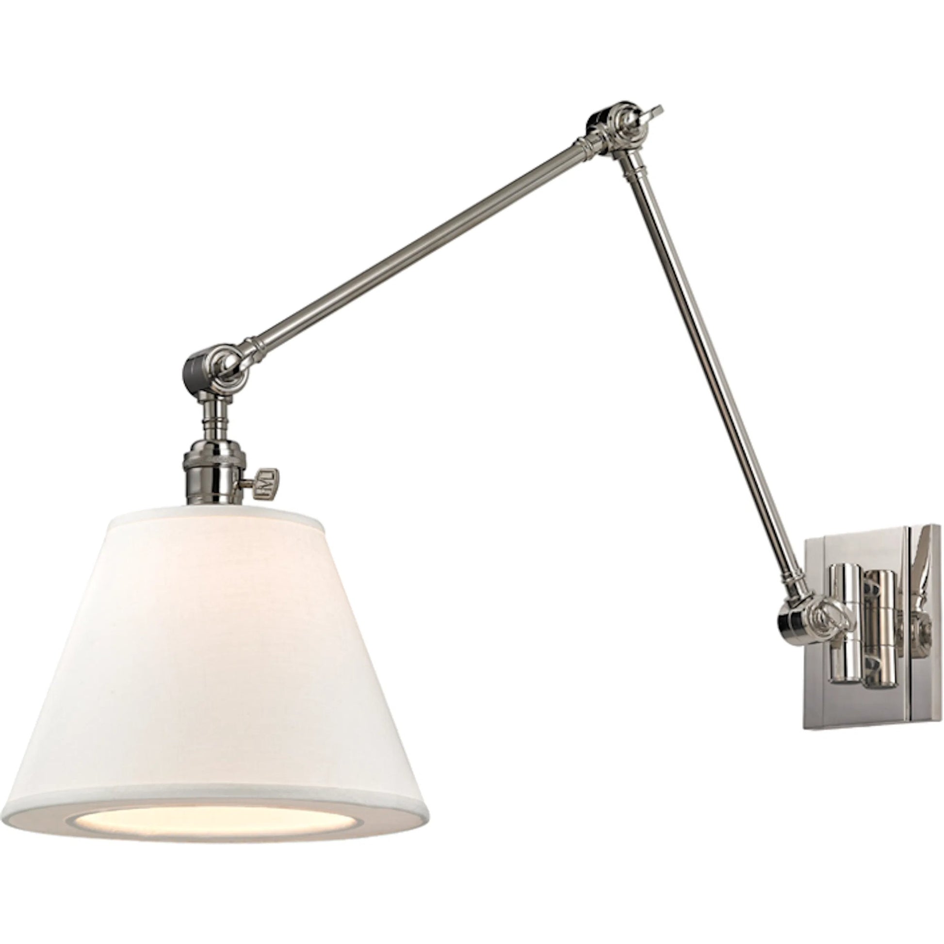 Hillsdale Swing Arm Wall Sconce by Hudson Valley. Made from brass in a transitional style.