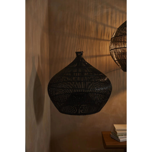 Zafiro Light Shade by Accent Decor in black. Made from natural fibers in a cottage & farmhouse style.
