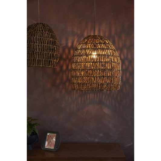 Evenia Light Shade by Accent Decor in brown. Made from natural fibers in a cottage & farmhouse style.