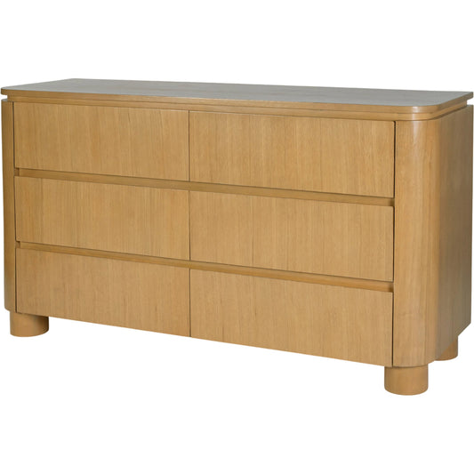 001 SI-2531520 | Primary Silo | Genoa Dresser by Butler Specialty Company in light brown and light oak. Made from rubberwood, particle board, white oak veneer, laminated veneer lumber, mdf, plywood in a unique style.