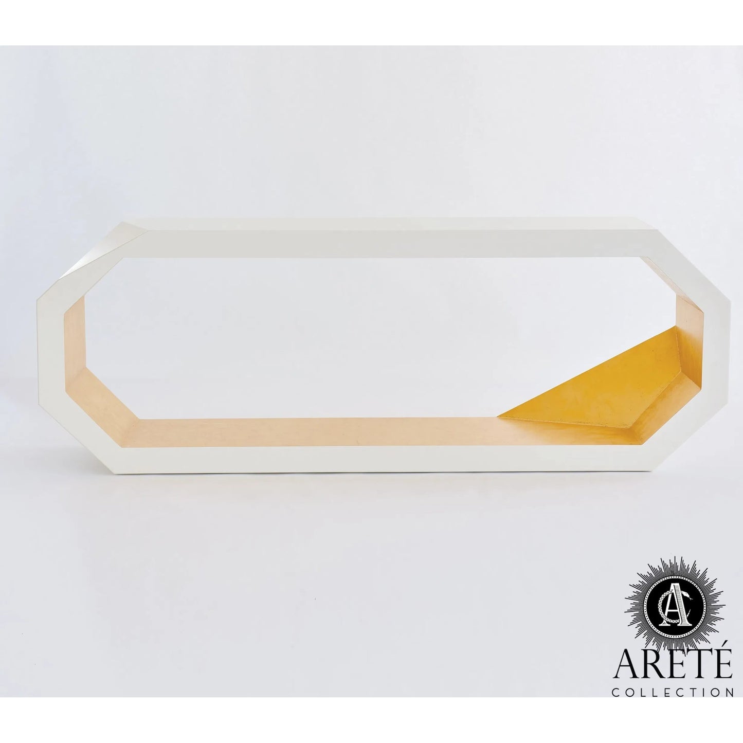 006 SR-701174 | Additional Silo | Facet Console by Global Views in gold leaf, polyurethane lacquer inner wood, ivory, polyurethane lacquer outer wood. Made from mdf, pine in a modern style.