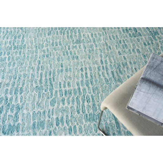 Ink Blot 6308 Rug by Exquisite Rugs in turquoise. Made from new zealand wool in a unique style.