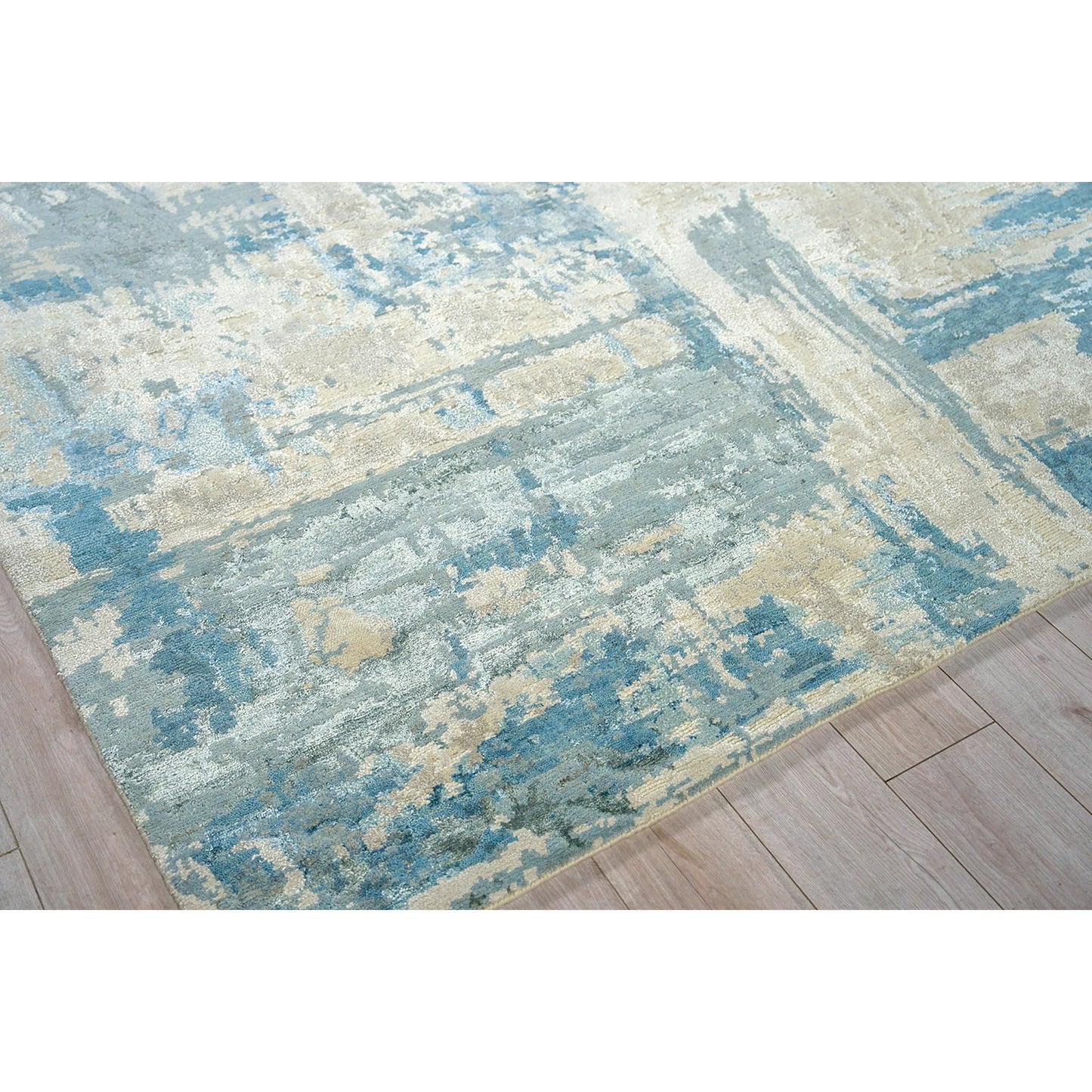 002 SI-2384617,SI-2384618 | Additional Silo | Luxury Laureno 6316 Rug by Exquisite Rugs in ivory, light blue. Made from bamboo silk in a unique style.